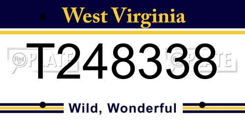 T248338 West Virginia License Plate