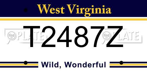 T2487Z West Virginia License Plate