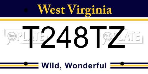 T248TZ West Virginia License Plate