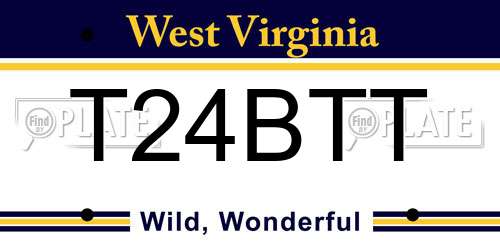 T24BTT West Virginia License Plate