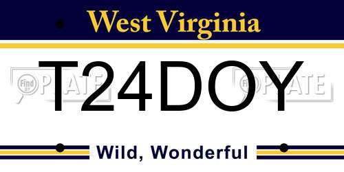 T24DOY West Virginia License Plate