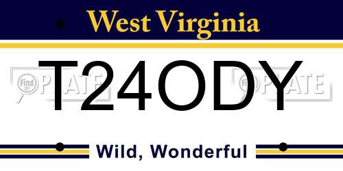 T24ODY West Virginia License Plate