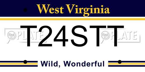 T24STT West Virginia License Plate