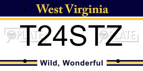 T24STZ West Virginia License Plate