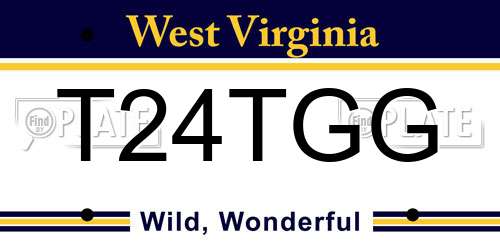 T24TGG West Virginia License Plate