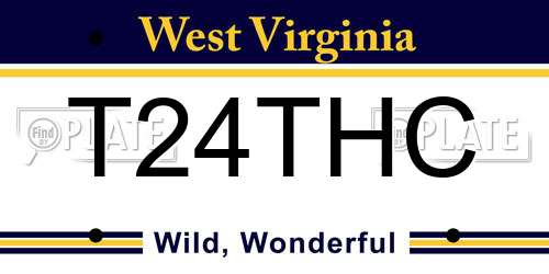 T24THC West Virginia License Plate