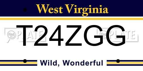 T24ZGG West Virginia License Plate