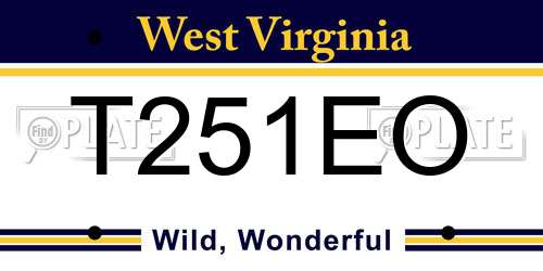T251EO West Virginia License Plate
