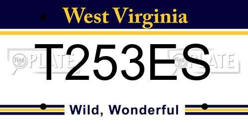T253ES West Virginia License Plate