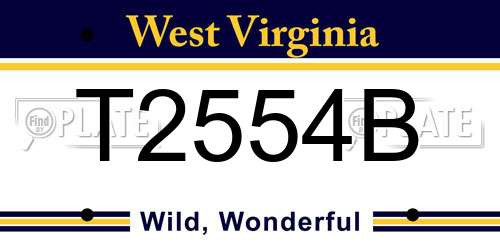 T2554B West Virginia License Plate