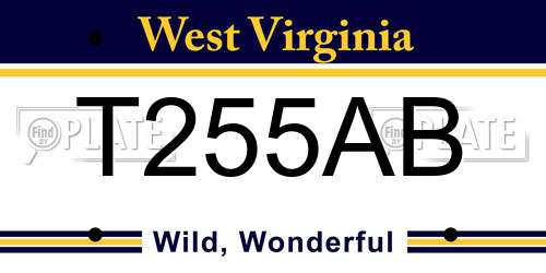 T255AB West Virginia License Plate