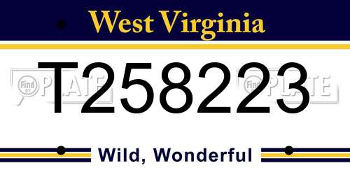 T258223 West Virginia License Plate