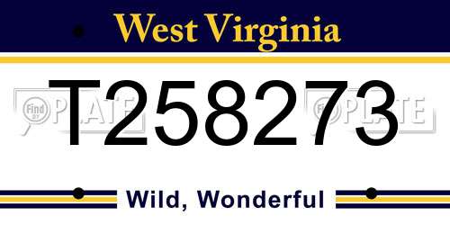 T258273 West Virginia License Plate