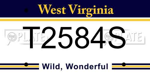 T2584S West Virginia License Plate