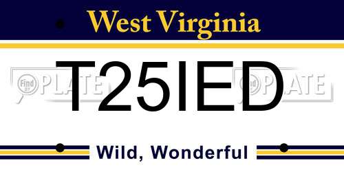 T25IED West Virginia License Plate