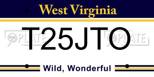 T25JTO West Virginia License Plate