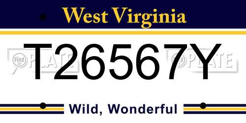 T26567Y West Virginia License Plate