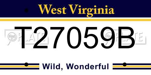 T27059B West Virginia License Plate