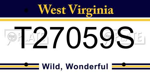 T27059S West Virginia License Plate
