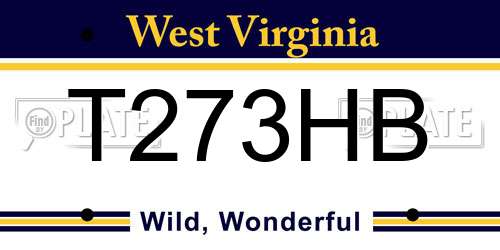 T273HB West Virginia License Plate