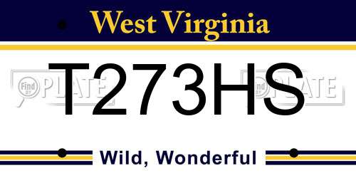 T273HS West Virginia License Plate