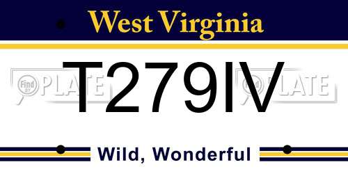T279IV West Virginia License Plate