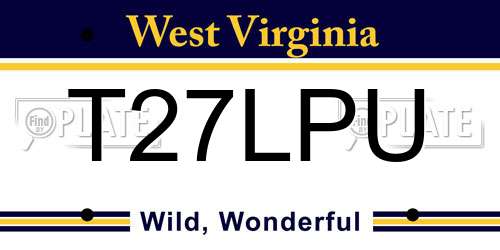 T27LPU West Virginia License Plate