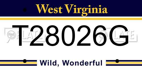T28026G West Virginia License Plate
