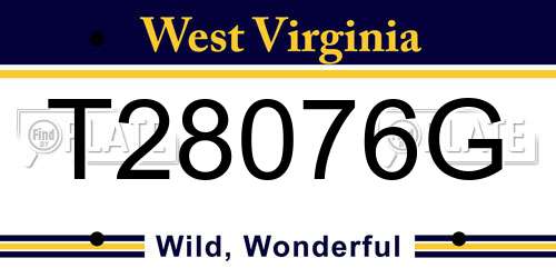 T28076G West Virginia License Plate