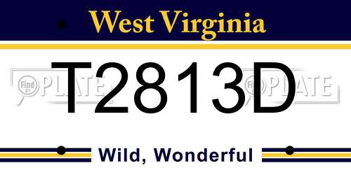 T2813D West Virginia License Plate