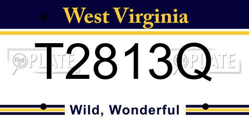 T2813Q West Virginia License Plate