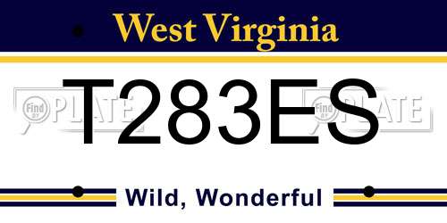 T283ES West Virginia License Plate