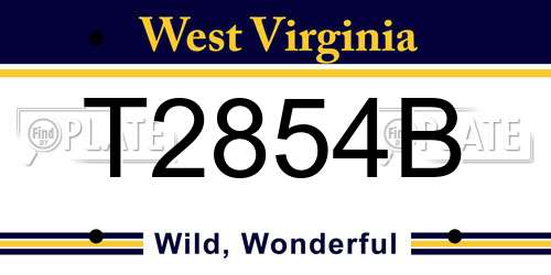 T2854B West Virginia License Plate
