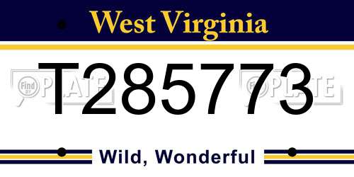T285773 West Virginia License Plate