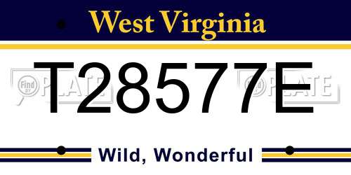 T28577E West Virginia License Plate