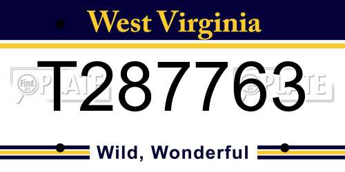 T287763 West Virginia License Plate