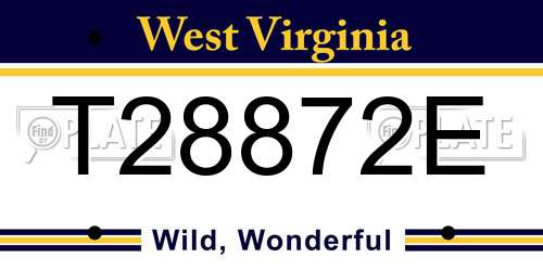 T28872E West Virginia License Plate