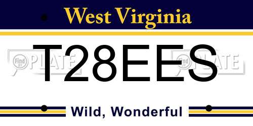 T28EES West Virginia License Plate