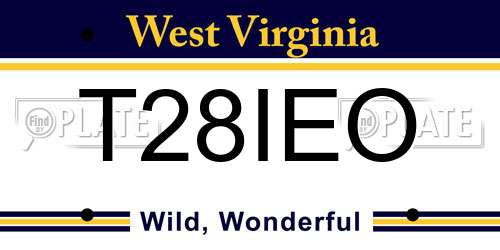 T28IEO West Virginia License Plate