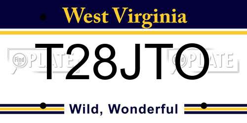 T28JTO West Virginia License Plate