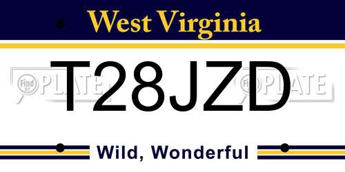 T28JZD West Virginia License Plate