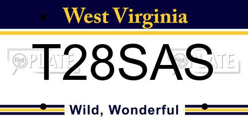 T28SAS West Virginia License Plate