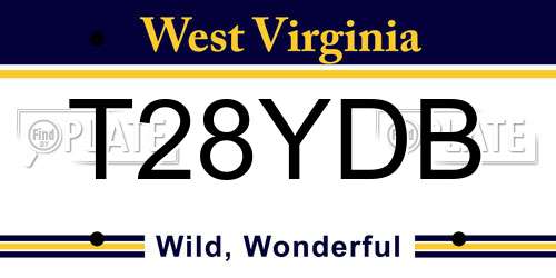 T28YDB West Virginia License Plate
