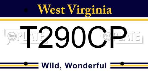 T290CP West Virginia License Plate