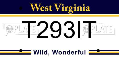 T293IT West Virginia License Plate