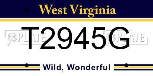 T2945G West Virginia License Plate