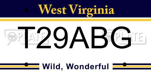 T29ABG West Virginia License Plate