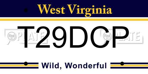 T29DCP West Virginia License Plate