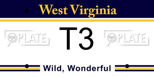 T3 West Virginia License Plate