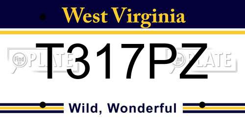 T317PZ West Virginia License Plate